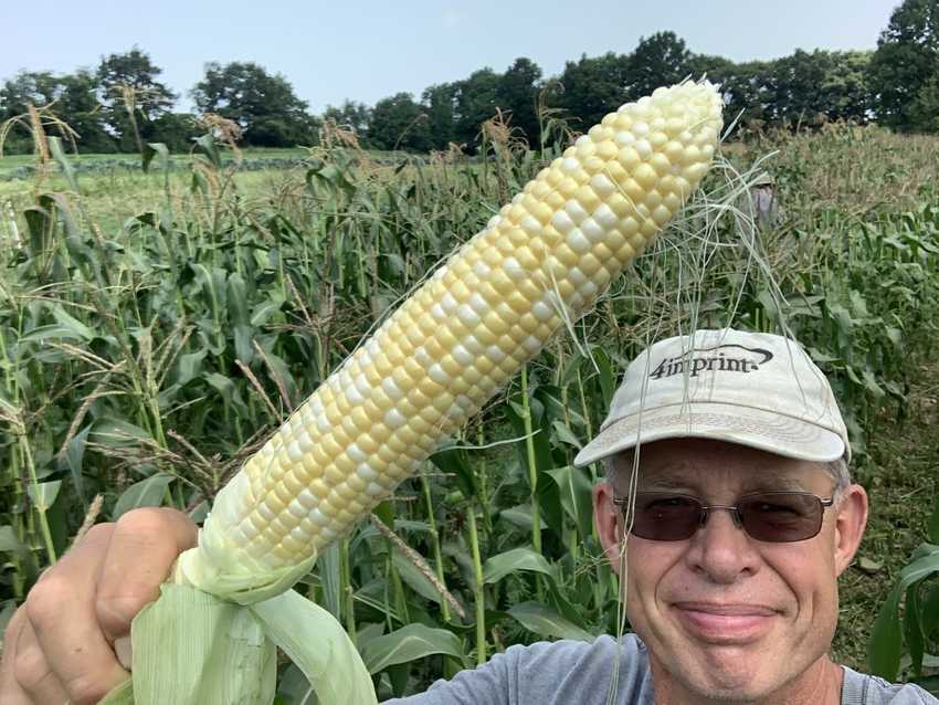 Picture of Raymond with some really good sweet corn